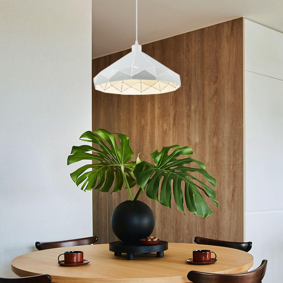 LED HÄNGELEUCHTE Muster Weiß - Weiß, Metall (40/40/120cm)