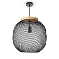 PENDELLEUCHTE Trapu M - Schwarz, Metall (40/40/42cm) - Paco Home