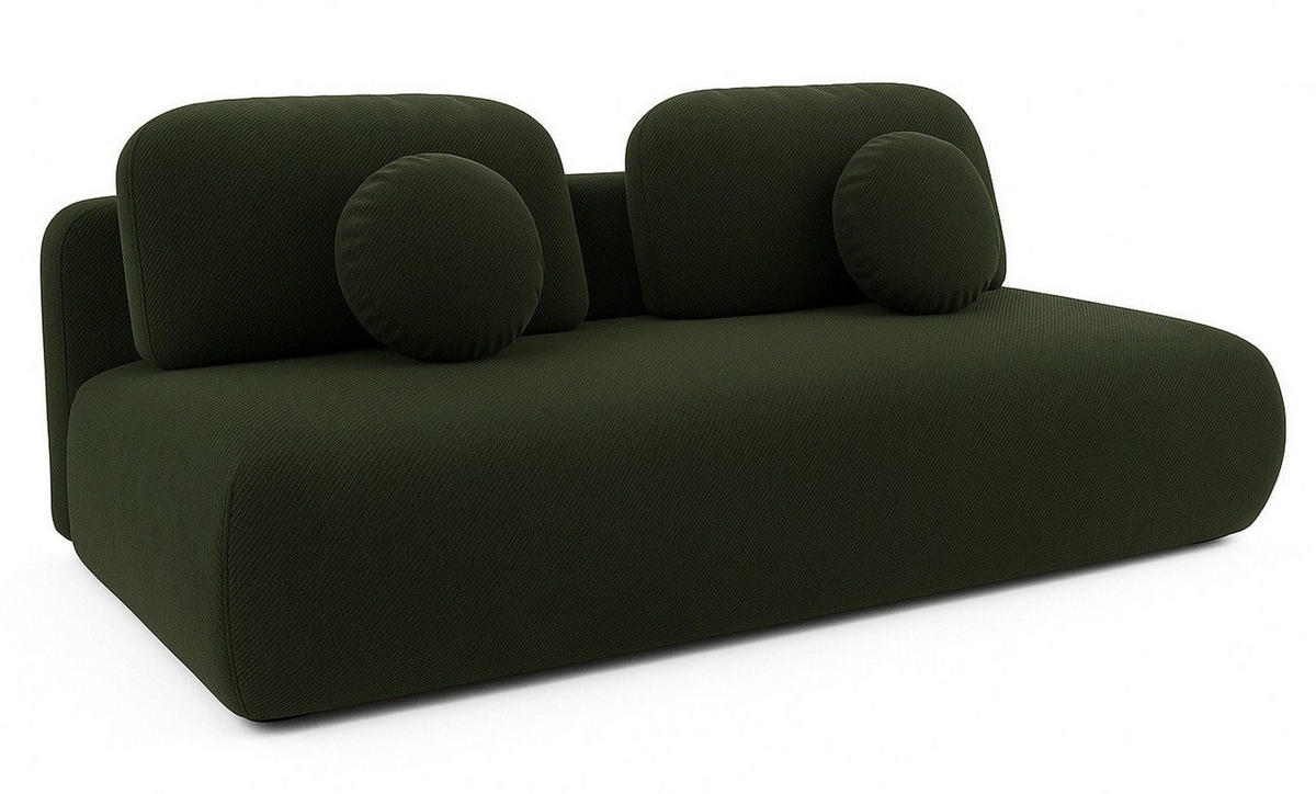 SCHLAFSOFA OTO, Sofa mit Schlaffunktion und Bettkasten, Farbe: Grün, Velourstoff - Grün, Textil (206/90/92cm) - Sepro Meble