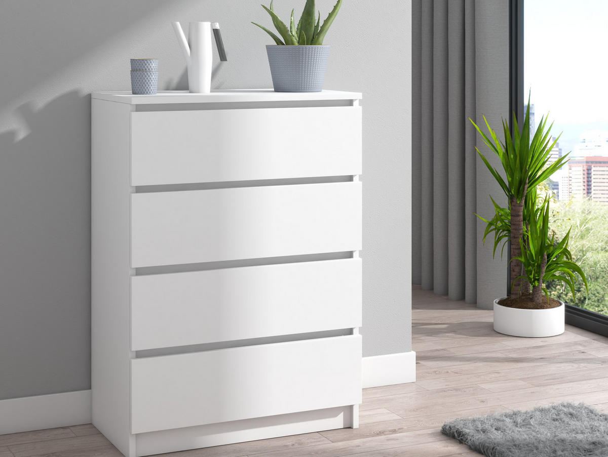 KOMMODE bella4 weiß - Weiß, Holzwerkstoff (60/98/35cm) - roe furniture
