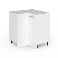ECKUNTERSCHRANK R-Line Weiß Hochglanz 75.6 cm ohne AP - Weiß Hochglanz/Weiß, Holzwerkstoff (75.6/81.6/46cm) - Vicco