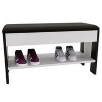 GARDEROBENBANK Weiß 46/80/33cm - Schwarz/Weiß, Holzwerkstoff (33/46/80cm) - CraftPAK
