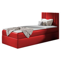 BOXBETT Carmen Mini, Seite zum Öffnen des Bettkastens: Rechts - Rot, Holz (100/200cm) - MIRJAN24