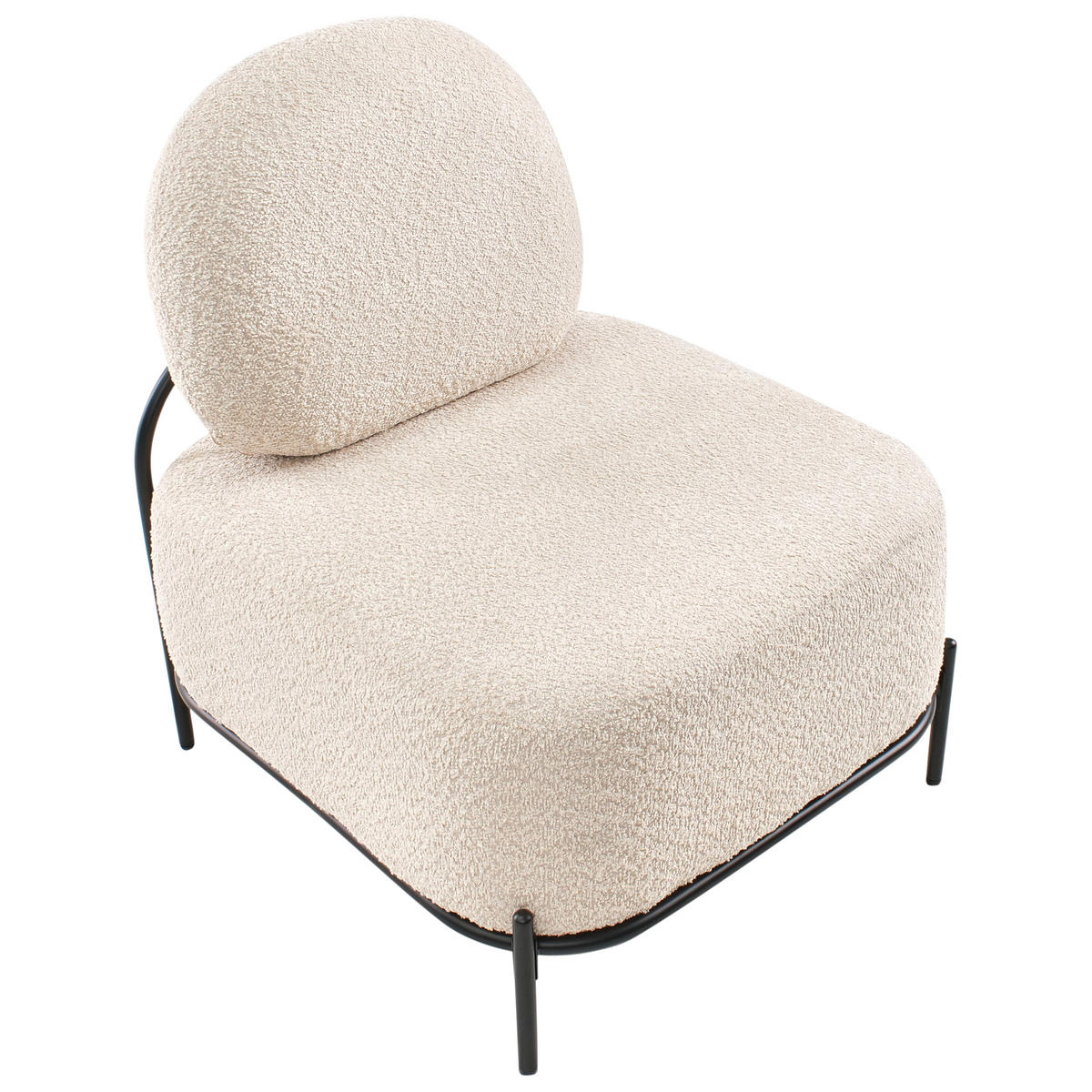 SESSEL Beige Lunde - Beige/Schwarz, Textil (67/81/74cm) - Beliani