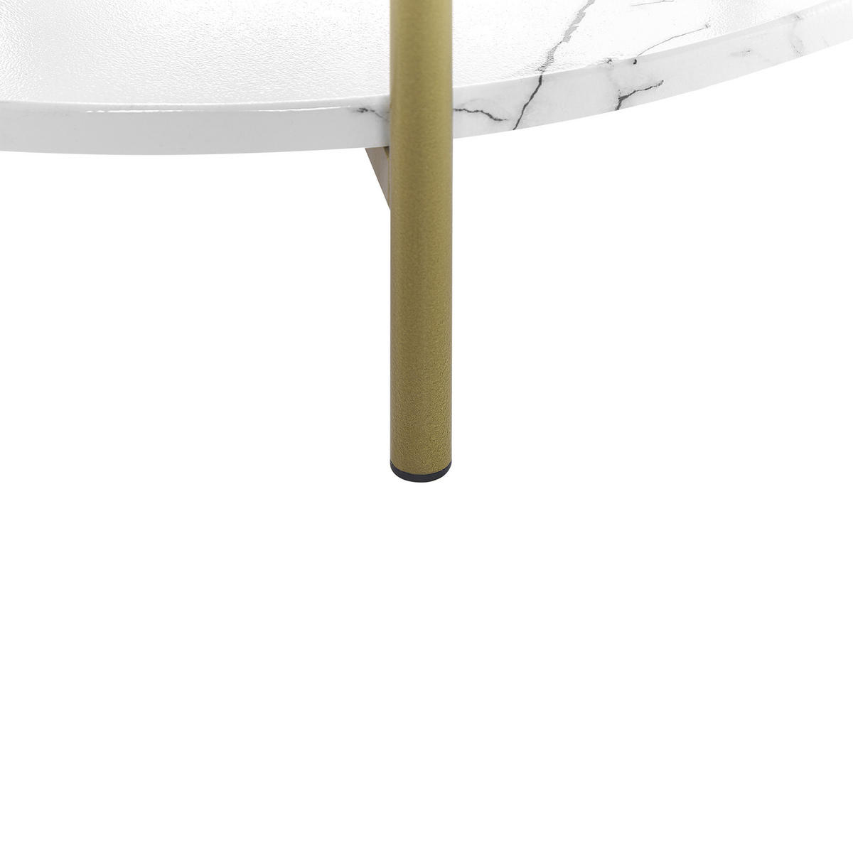 COUCHTISCH Marmor Optik weiß/gold 60 cm Reva - Goldfarben/Weiß, Holzwerkstoff (60/60/45cm) - Beliani