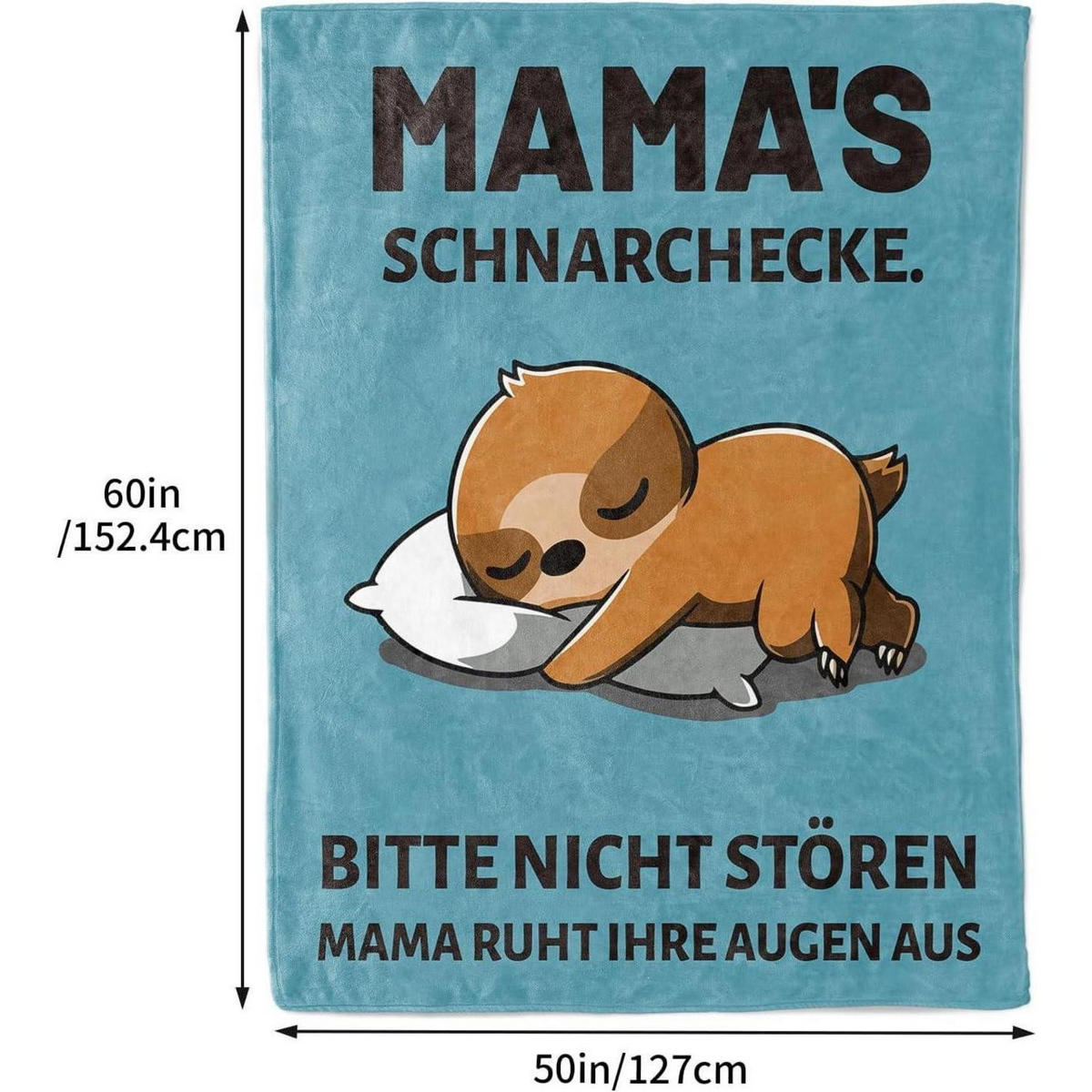 KUSCHELDECKE Mama Geschenk Blau - Blau, Textil (127/152.4cm)