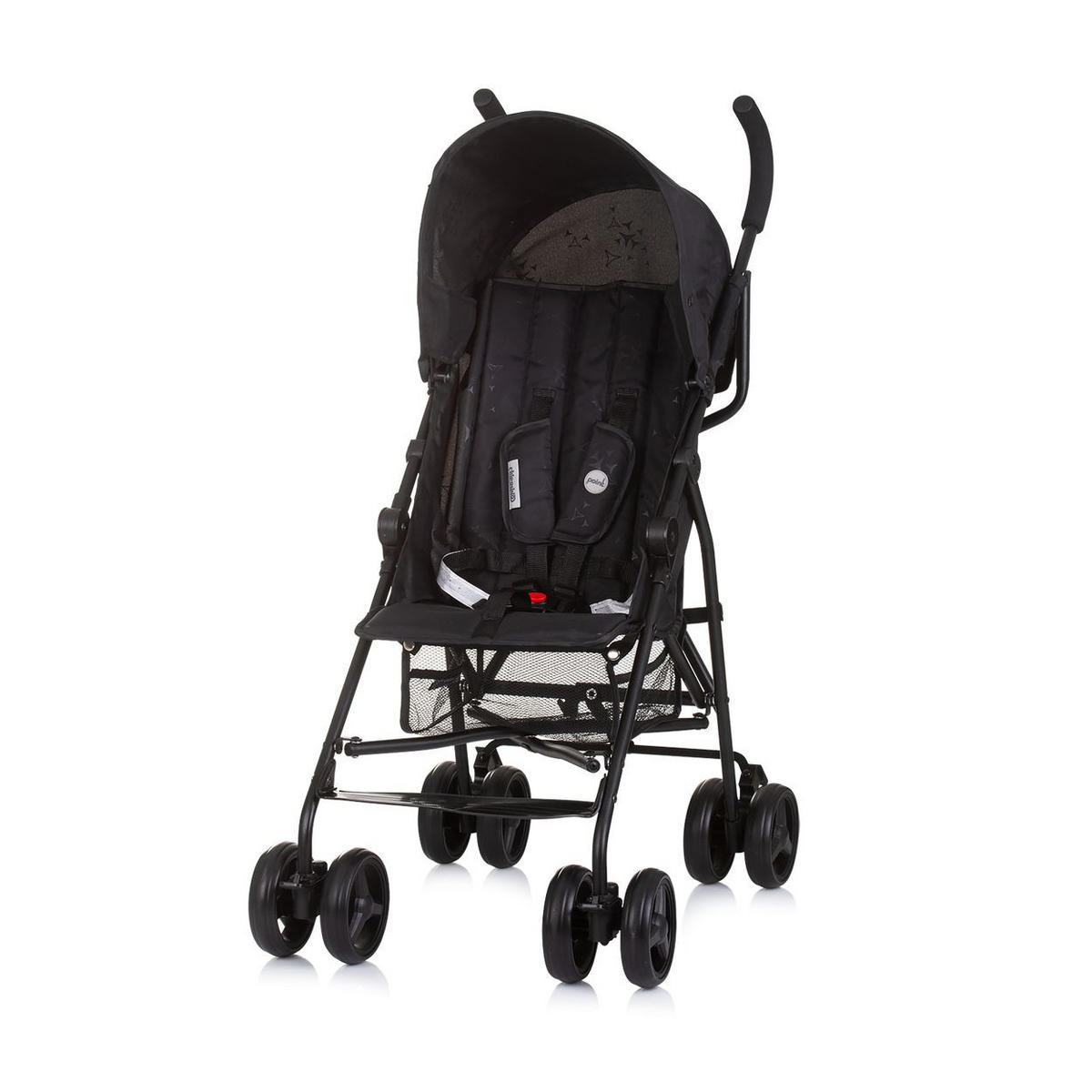 BUGGY Point schwarz 5-Punkt-Gurt, Rückenlehne verstellbar, Korb - Schwarz, Metall (66/46/100cm) - Chipolino