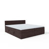 BOXBETT mit Kopfteil Menorca 140x200 cm, Dunkelbraun - Braun, Textil (140/200cm) - Meblito