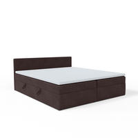 BOXBETT mit Kopfteil Menorca 200x200 cm, Dunkelbraun - Braun, Textil (200/200cm) - Meblito