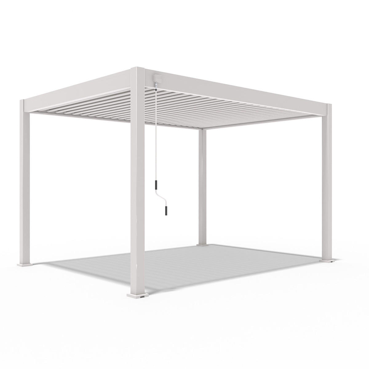 PERGOLA Deluxe Voll-Alu 3 x 4 M Ivory Sand Lamellendach - Beige, Metall (300/255/400cm) - WEIDE