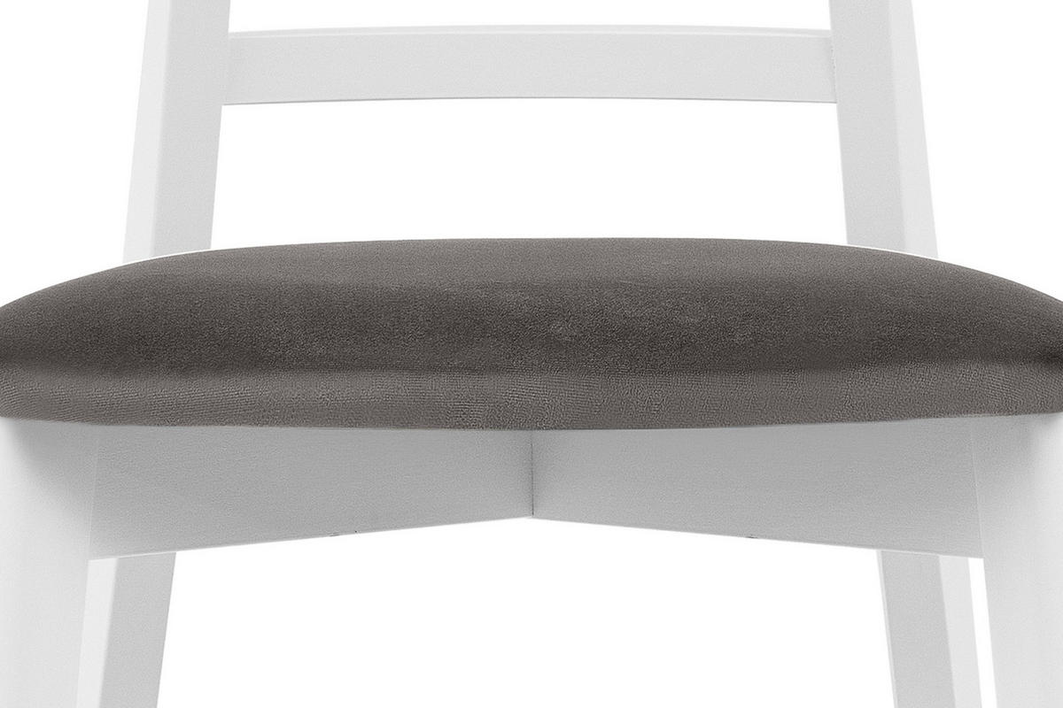 ESSTISCHSTÜHLE LILIO 2 St Vintage, Grau / weiß - Weiß/Grau, Holz/Textil (47/76/45cm) - KONSIMO®