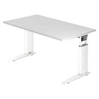 SCHREIBTISCH Serie-U 80/140/74 cm in Weiß/Weiß - Weiß, Holzwerkstoff (80/140/74cm) - bümö
