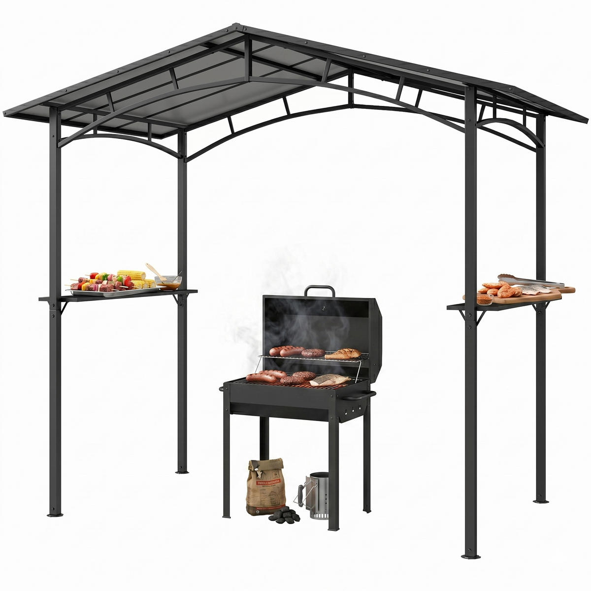 PAVILLON Schwarz 1 Stück - Schwarz, Metall (149/230/246cm) - GiPP