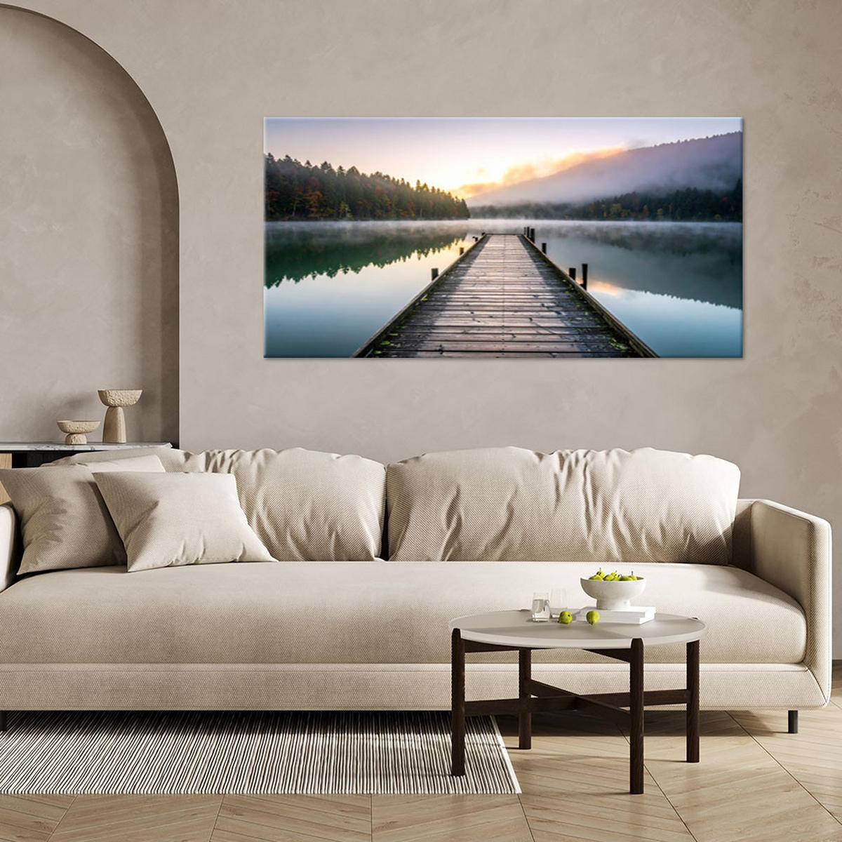 LEINWANDBILD Landschaften 80x40cm - Grau, Textil (80/40cm) - Feeby