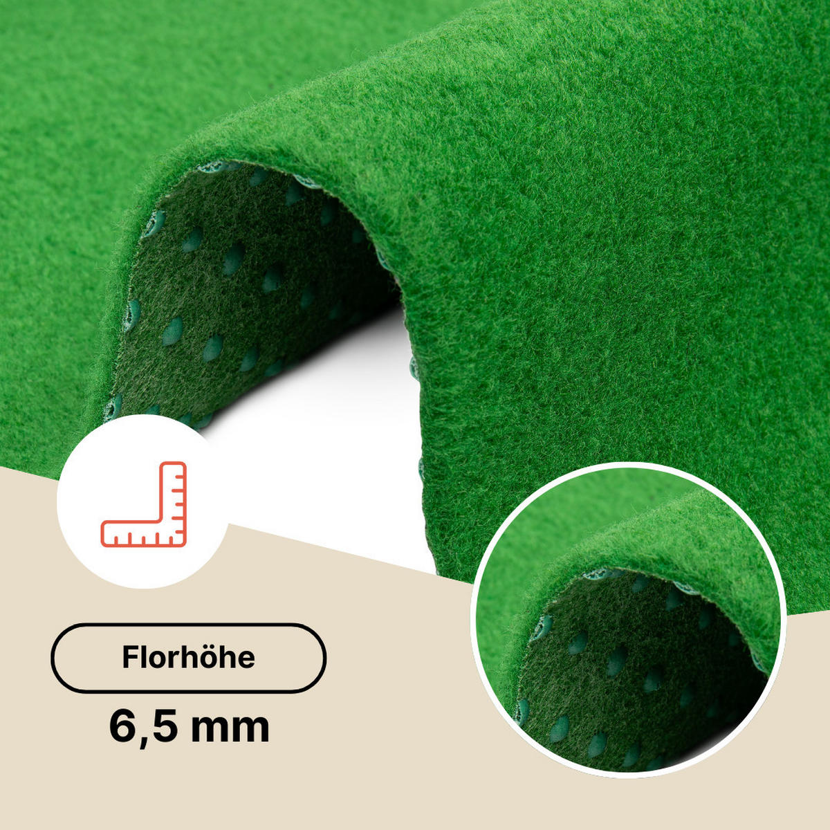 KUNSTRASEN Magic Forest 6,5 mm – Rasenteppich für Balkon, Terrasse & Garten, wetterfest 100/1000 cm - Grün, Textil (100/1000cm) - Tapiso