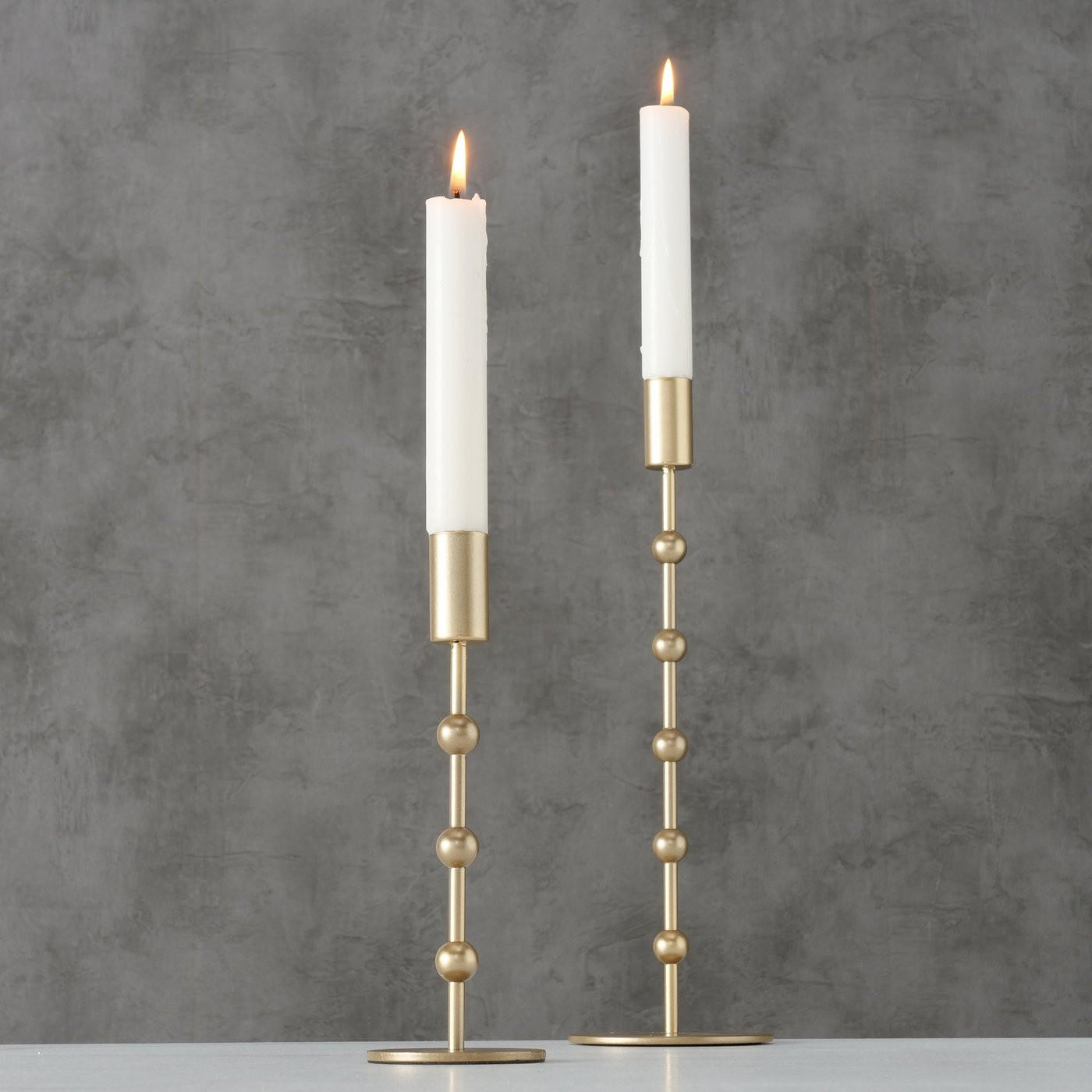 KERZENSTÄNDER Gold Kimberly 2er-Set - Goldfarben, Metall (9/30/9cm) - Boltze Home