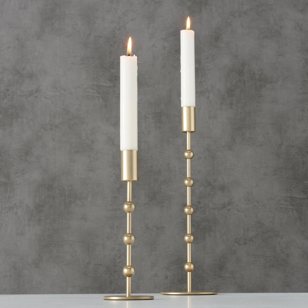KERZENSTÄNDER Gold Kimberly 2er-Set - Goldfarben, Metall (9/30/9cm) - Boltze Home