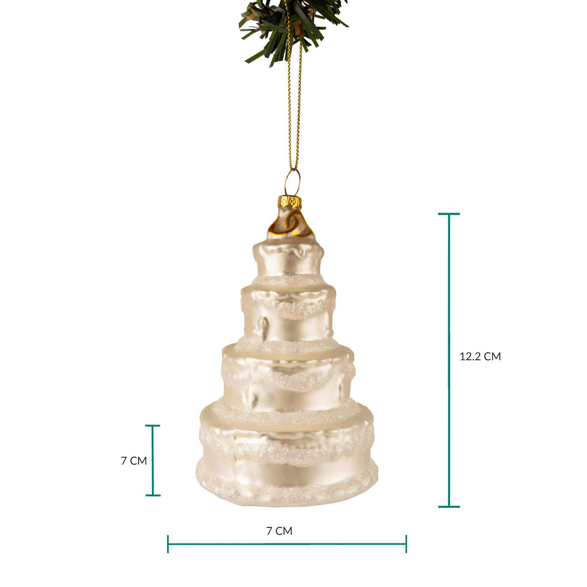 WEIHNACHTSKUGEL Hochzeitstorte 12 cm - Weiß, Glas (2/13/1cm)