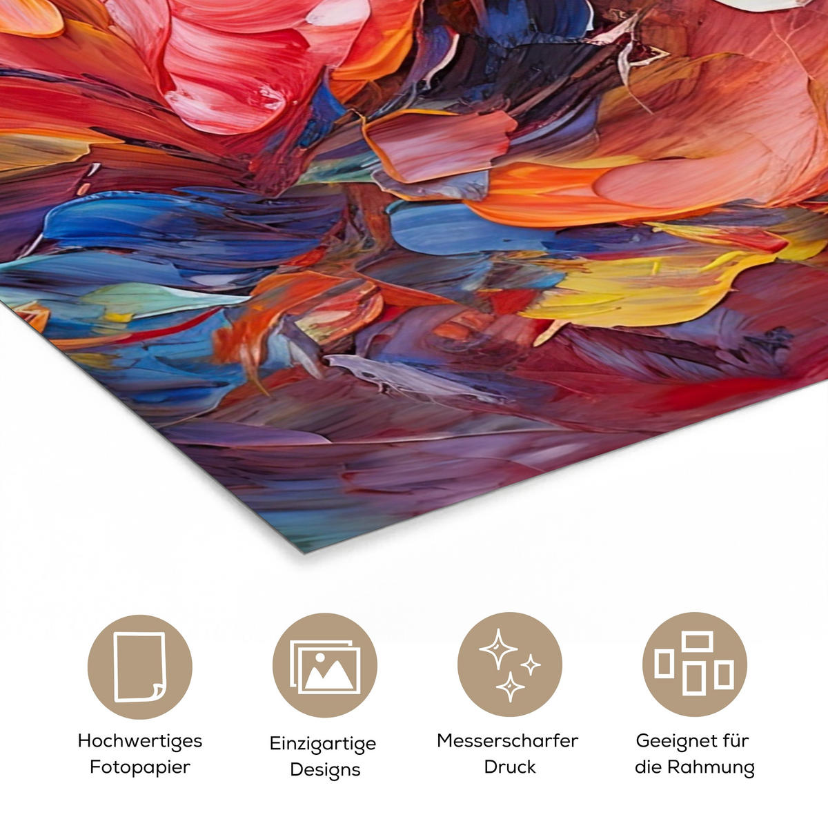 POSTER Ölgemälde - Kunst - Abstrakt - Farbenfroh 30x40 cm - Altrosa, Papier (30/40/0.1cm) - MuchoWow