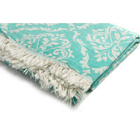 HAMAMTUCH Barok 100x180 Türkis - Türkis, Textil (180/100cm) - Villa Möbel