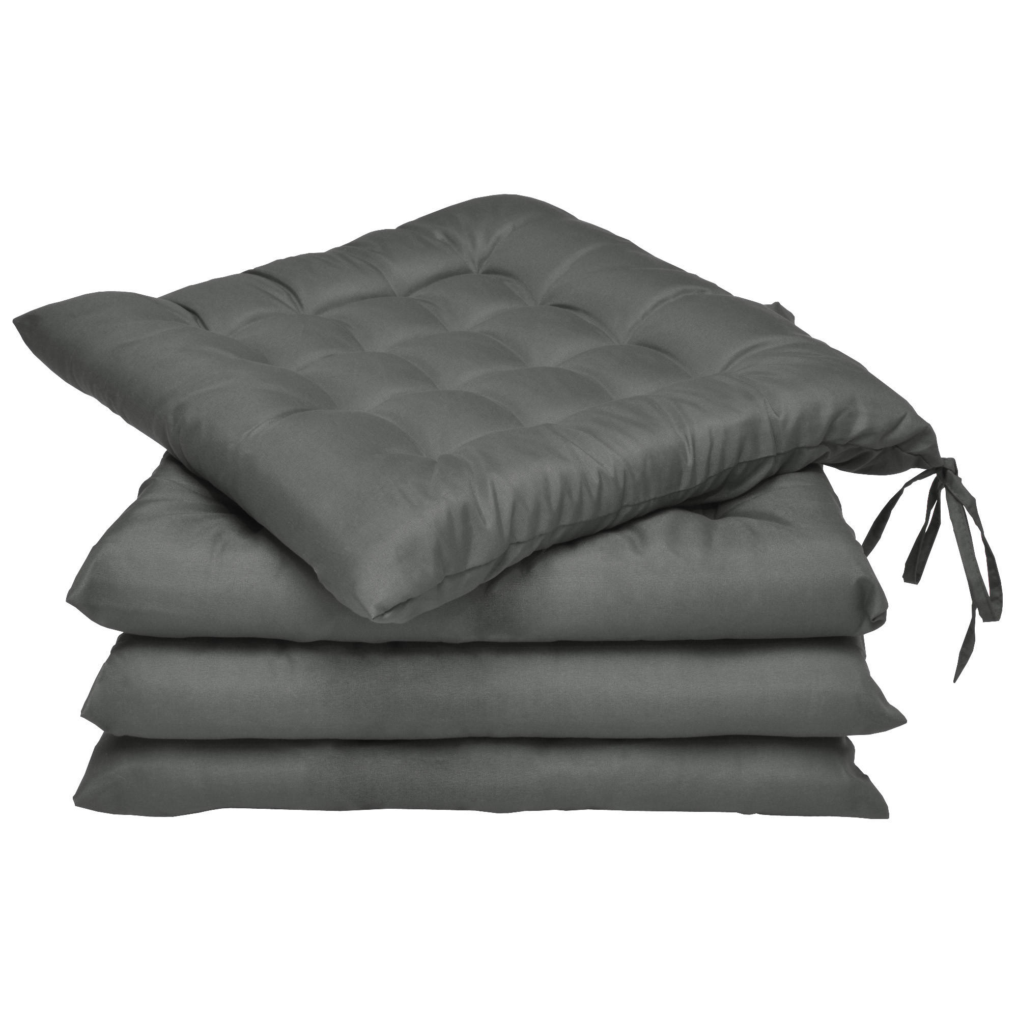 STUHLKISSEN Lea 40/40/5 cm Anthrazit 4tlg - Anthrazit, Kunststoff/Textil (40/40/20cm) - Beautissu 