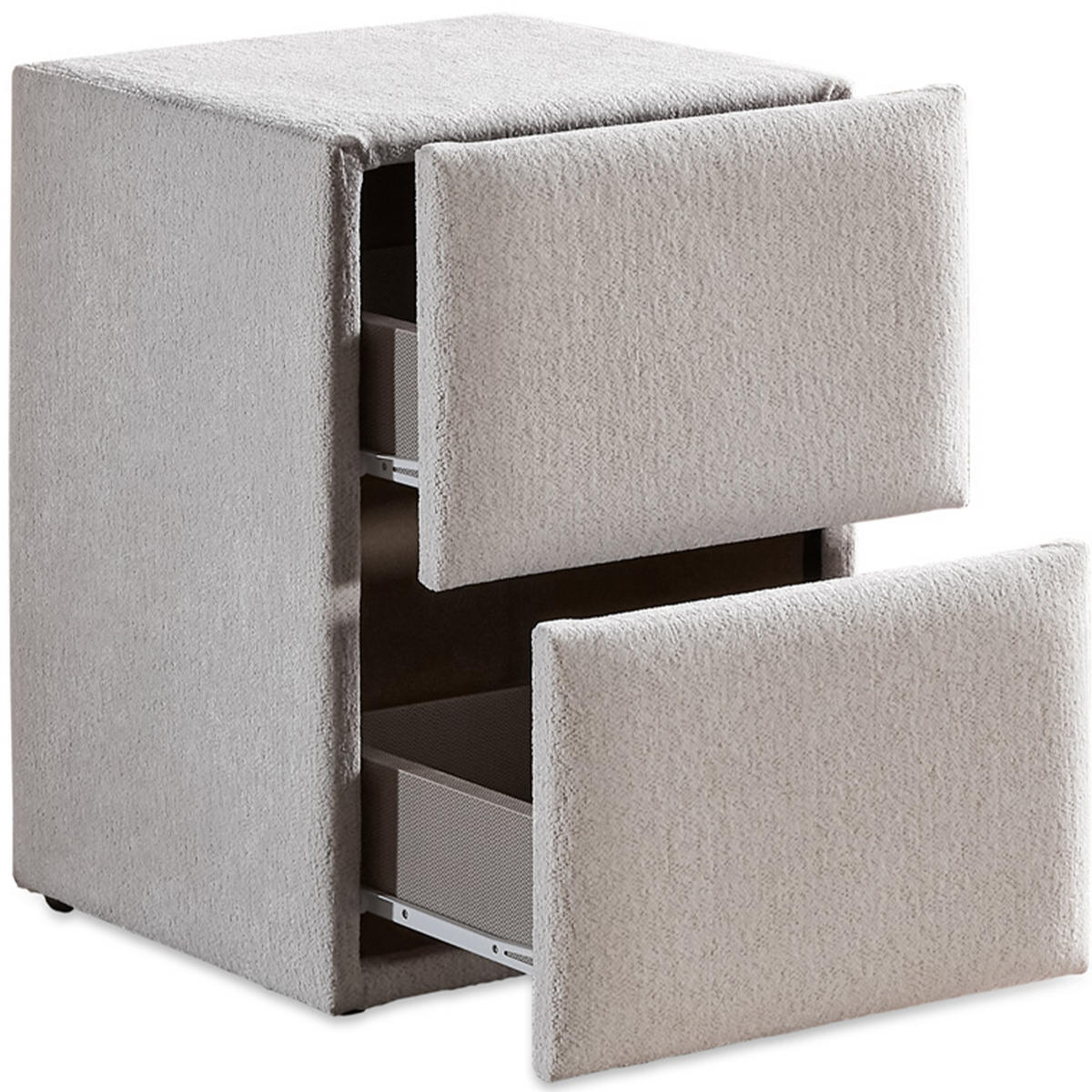 NACHTTISCH FREYA 45/45/60 Ivory, zwei Schubladen - Creme/Schwarz, Holz/Kunststoff (45/60/45cm) - Consilio Concept