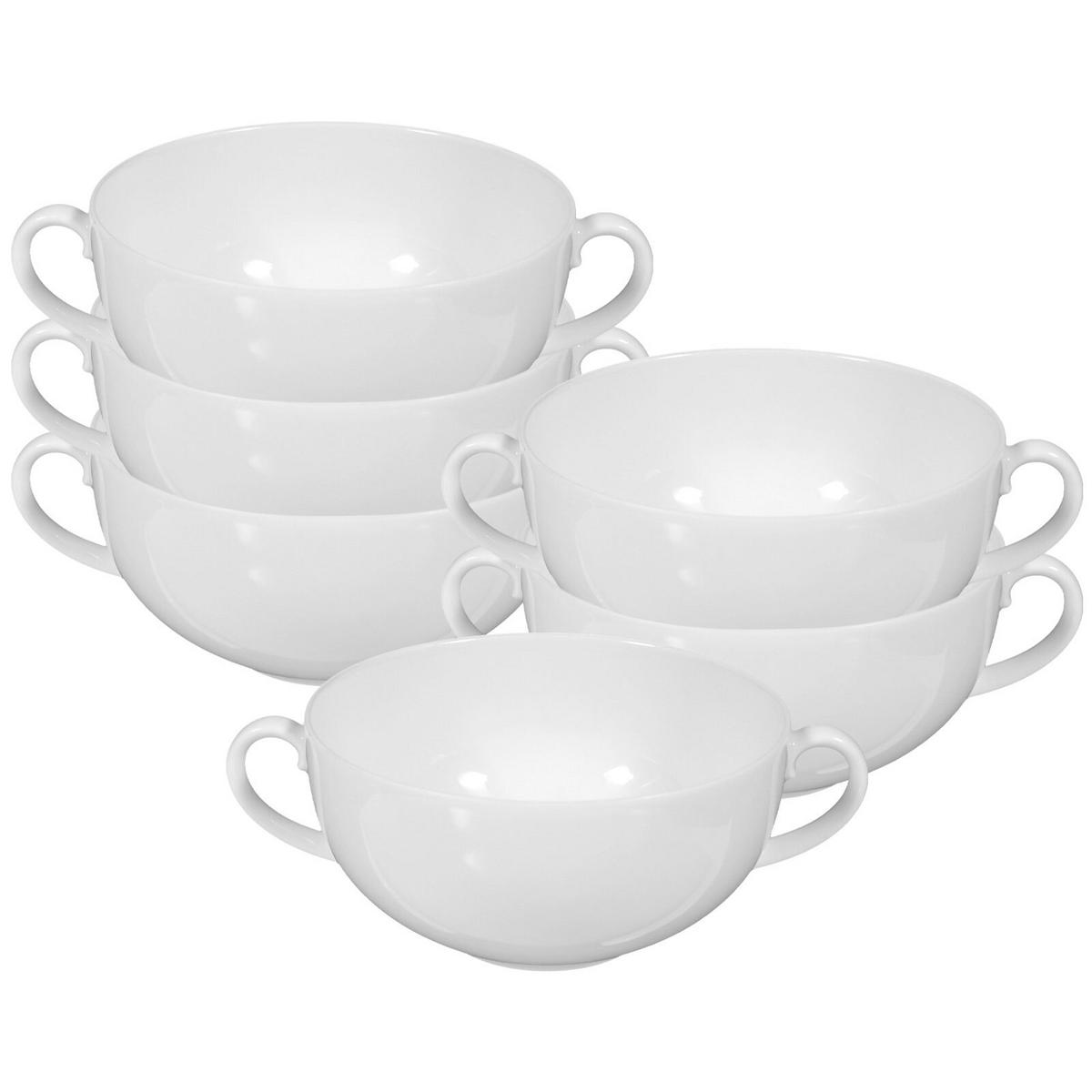 SUPPENTASSEN Rondo/Liane weiß 0,36 l 6er Set - Weiß, Keramik (0.36L) - Seltmann Weiden