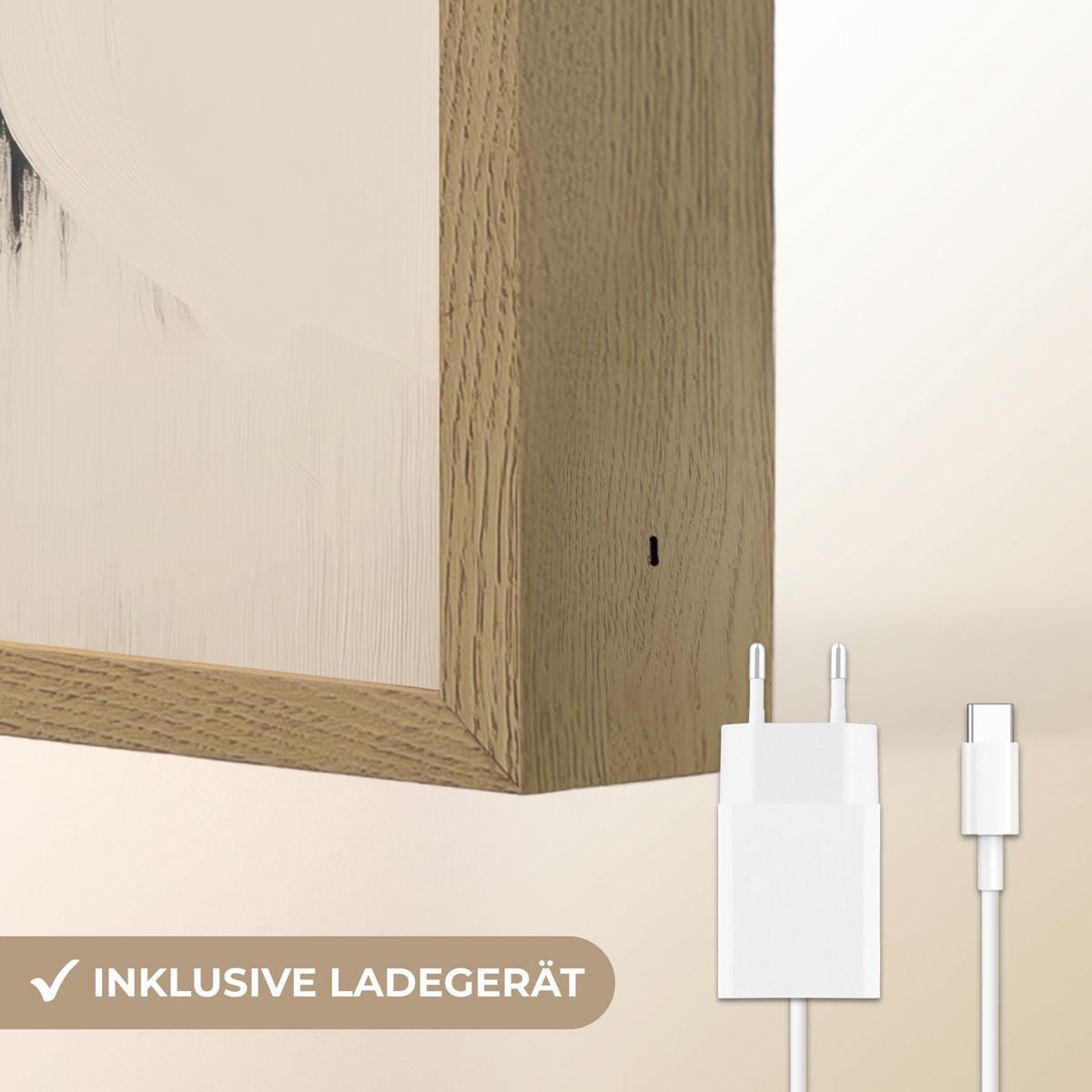 NÁSTĚNNÁ LAMPA S AKUMULÁTOREM Žena - klobouk - barva 30x40 cm - krémová, kompozitní dřevo (30/40/8cm) - OnlyWow