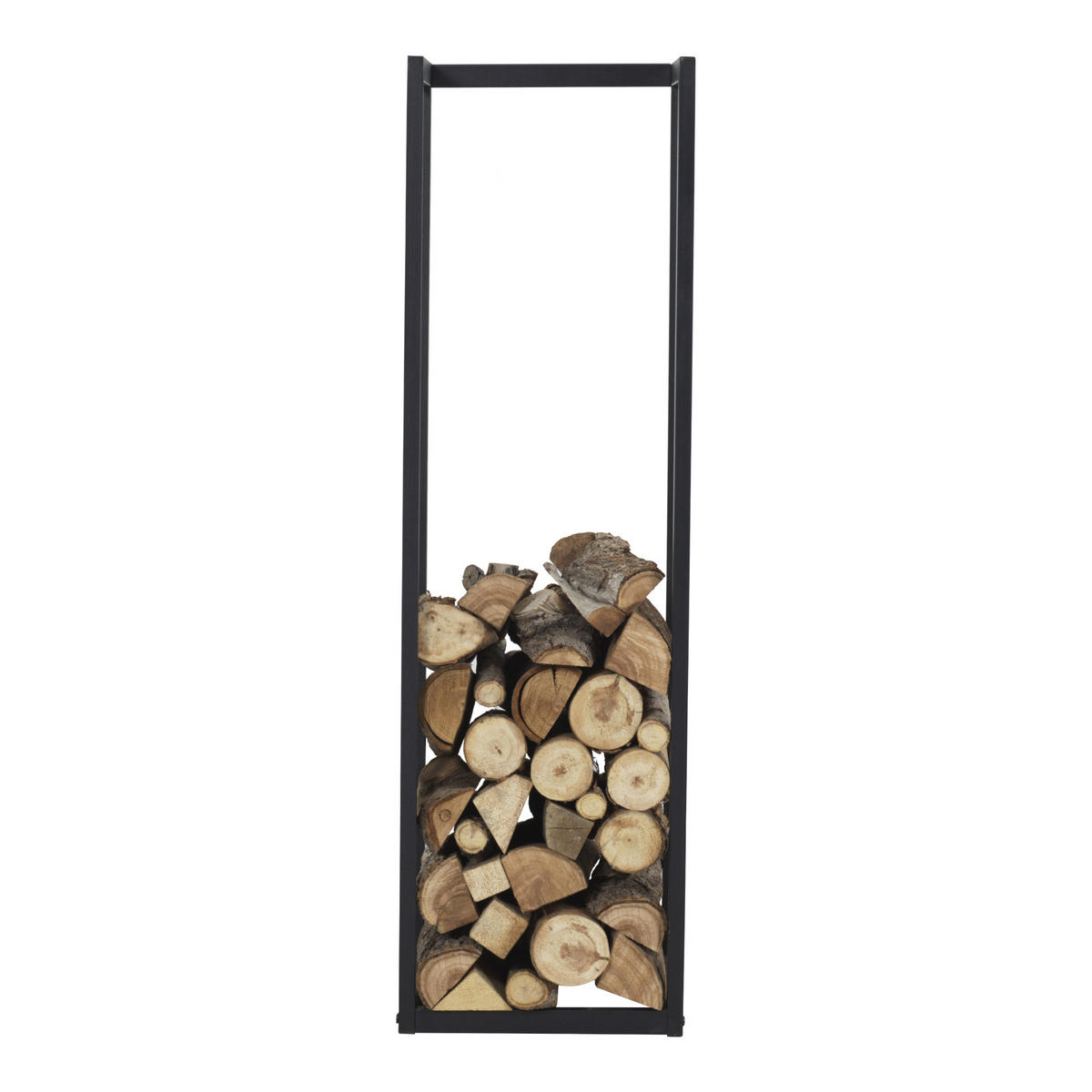 KAMINHOLZREGAL Tanum - Schwarz, Metall (35/120/35cm) - [en.casa]