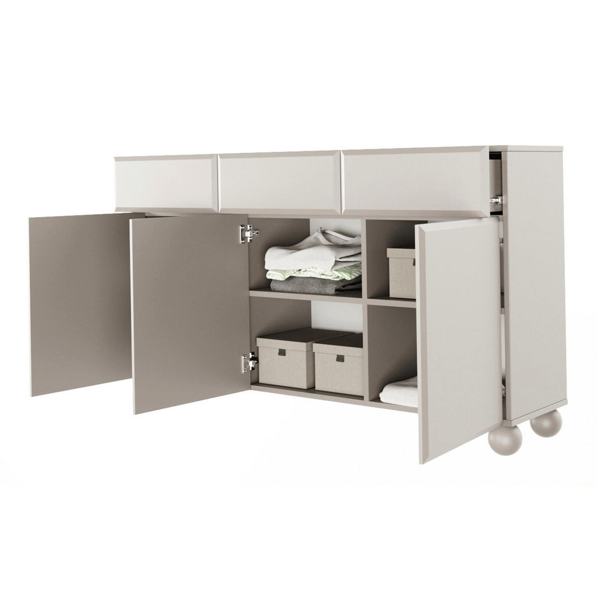 SIDEBOARD Chocolated Beige 150 cm - Beige/Goldfarben, Holz/Holzwerkstoff (150/90.5/39cm) - Selsey