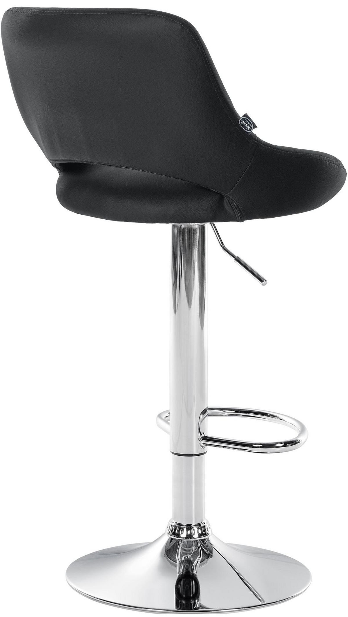 BARHOCKER Lederlook Schwarz - Chromfarben/Schwarz, Textil/Metall (47/85/48cm) - CLP