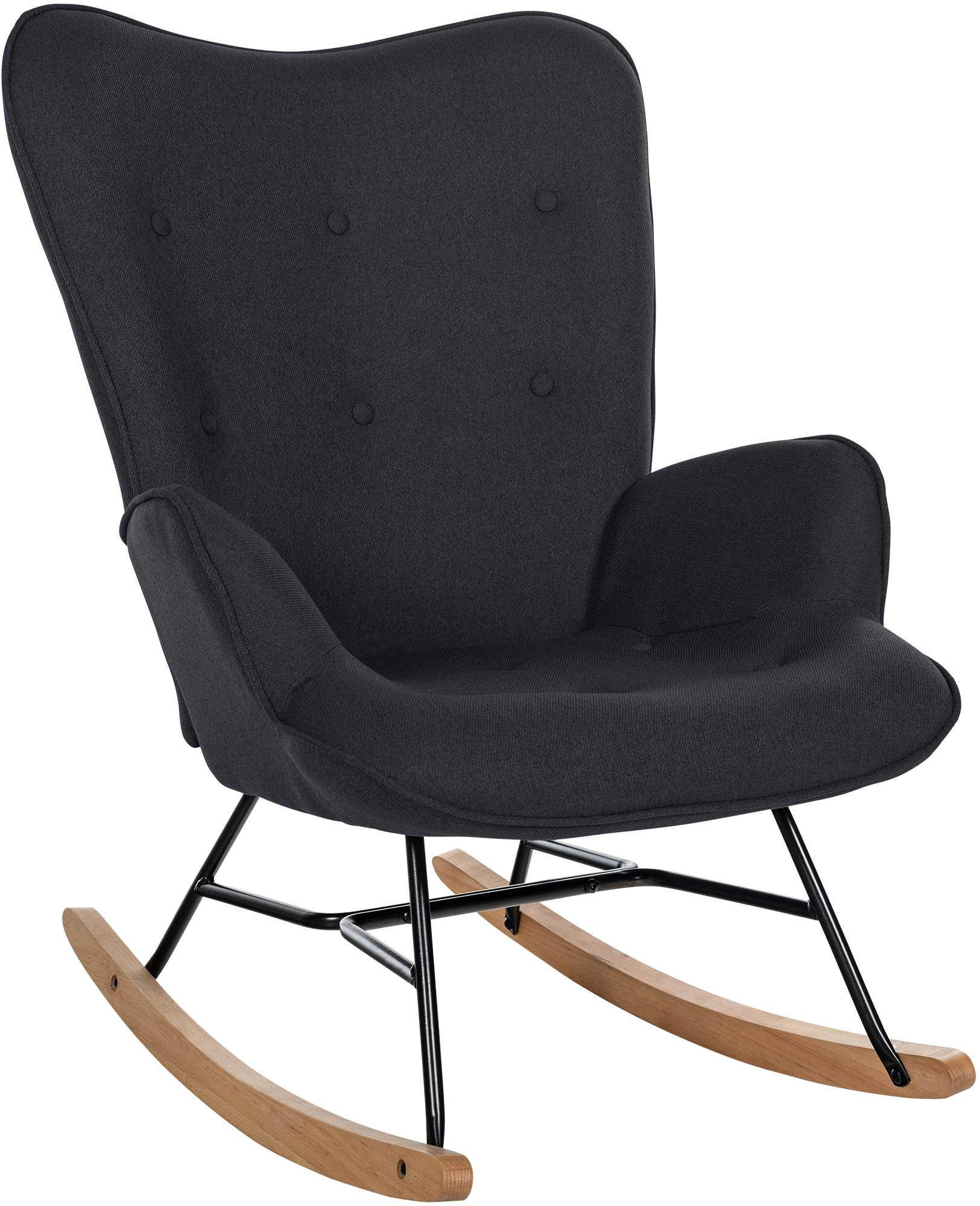 SCHAUKELSTUHL Stoff schwarz - Schwarz, Textil/Metall (71/98/88cm) - CLP