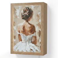 NÁSTĚNNÁ LAMPA Žena - malba - abstraktní - béžová - moderní 20x30 cm - světle hnědá, kompozitní dřevo (20/30/8cm) - OnlyWow
