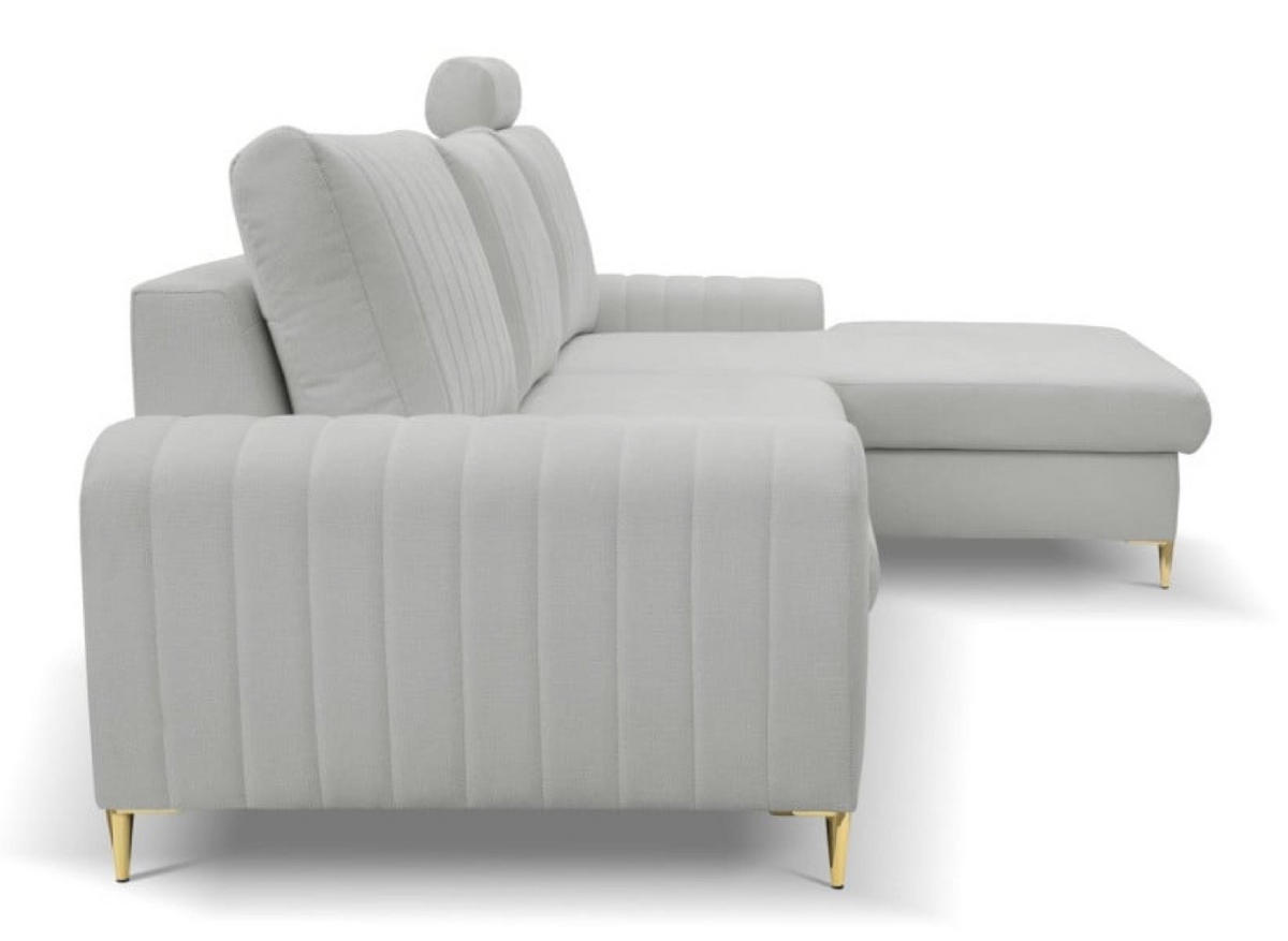 ECKSOFA Popiel Mango Mit Schlaffunktion Rechts - Grau, Textil (251/164cm) - Sepro Meble