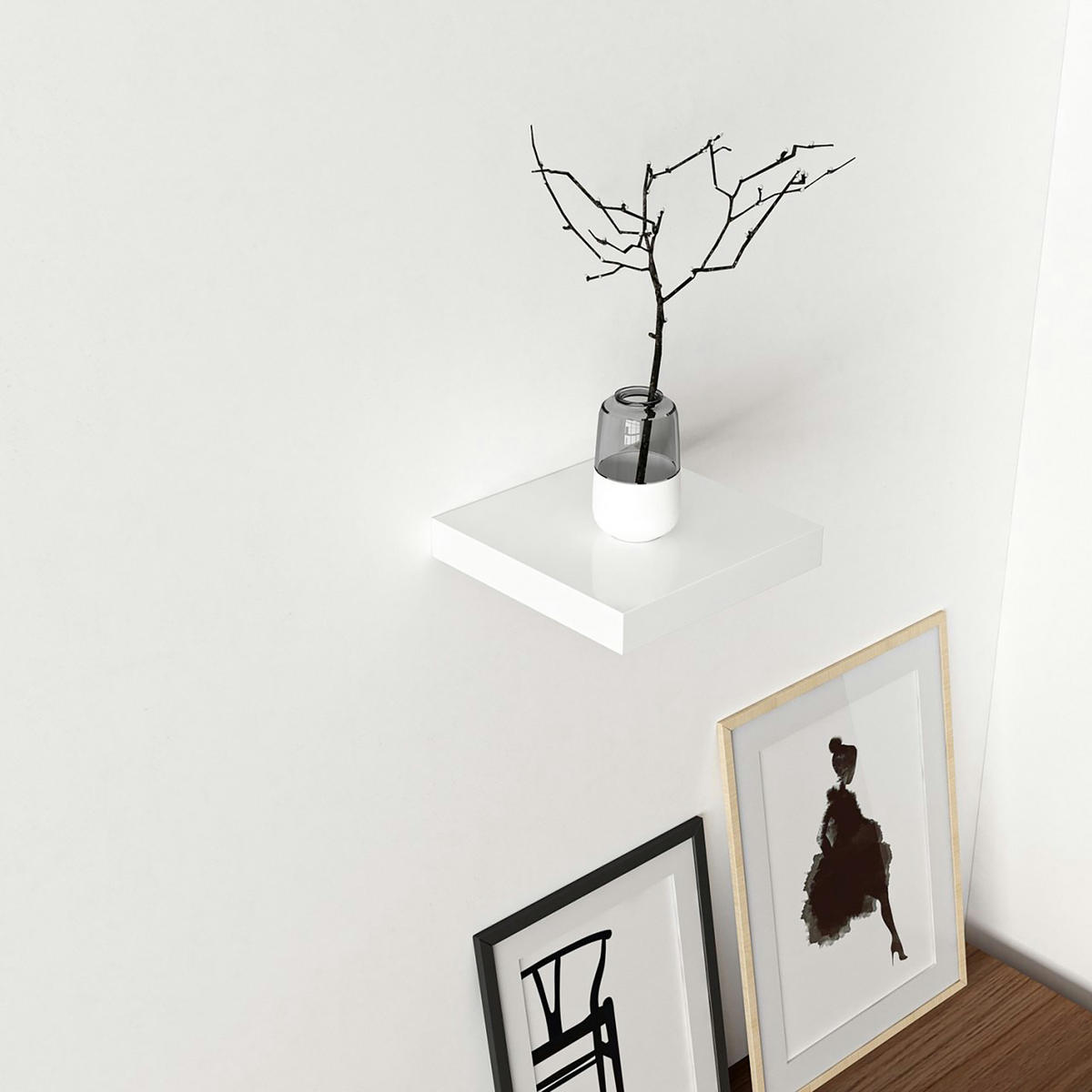WANDREGAL Bredebro - Weiß, Holzwerkstoff (23/3.6/23cm) - [en.casa]