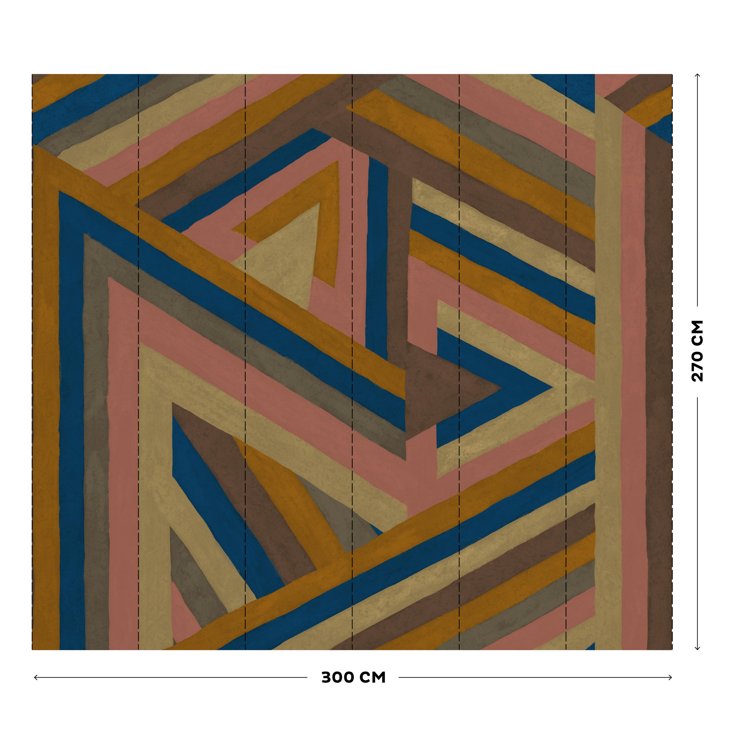 FOTOTAPETE - Dreiecke - Multicolor, Papier/Kunststoff (300/270cm) - LOOKS by W.Joop