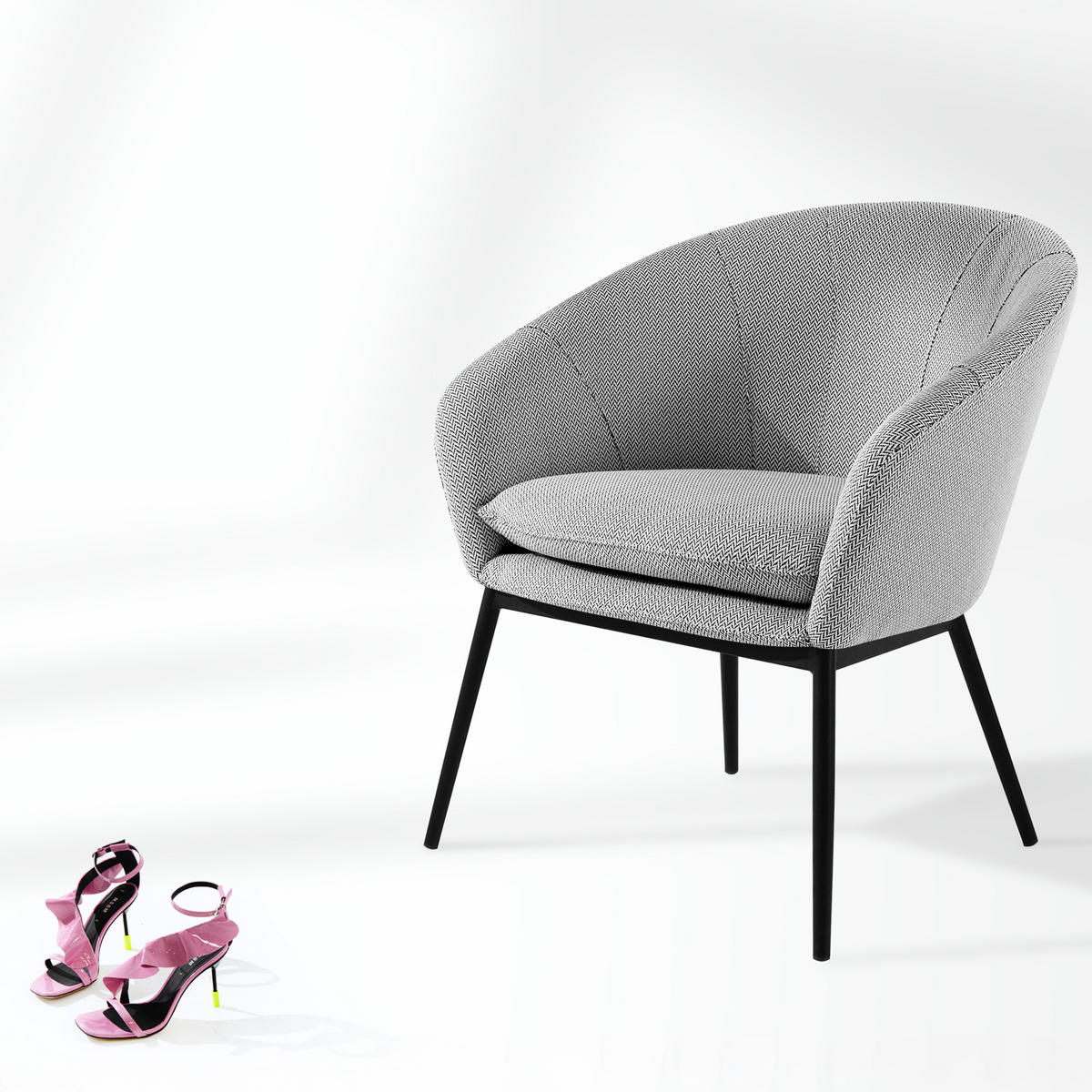 GARTENGARNITUR SOLIS - Weiß, Textil/Metall - KONSIMO®