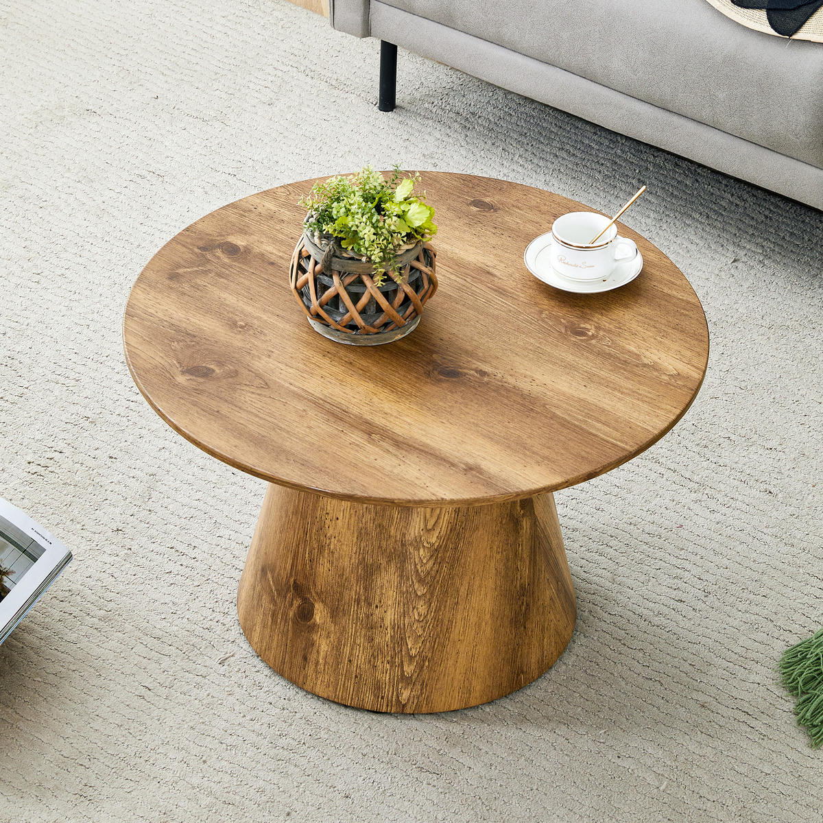 COUCHTISCH in Naturfarbe Wohnzimmertisch mit hochwertiger Holzdekorfolie für Wohnzimmer, B60/T60/H35 cm - Naturfarben, Holzwerkstoff (60/60/35cm) - STILVORA