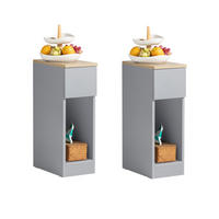 NACHTTISCH 2er Set, Hellgrau, 20x60x35cm - Grau, Holzwerkstoff (20/60/35cm) - SoBuy