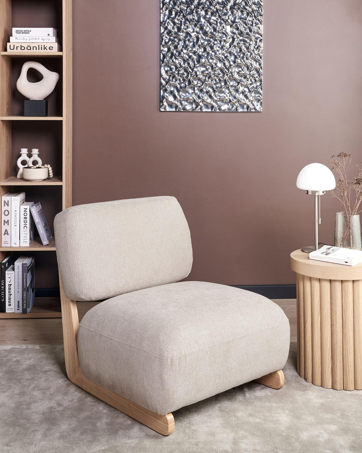 SESSEL Stoff Hellbeige Kokkola - Beige, Textil (66/71/79cm) - Beliani