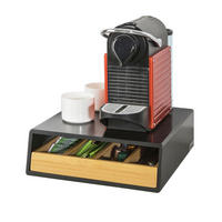 KAFFEE-KAPSELSPENDER Schwarz - Naturfarben, Holzwerkstoff (30/10/31cm) - SoBuy