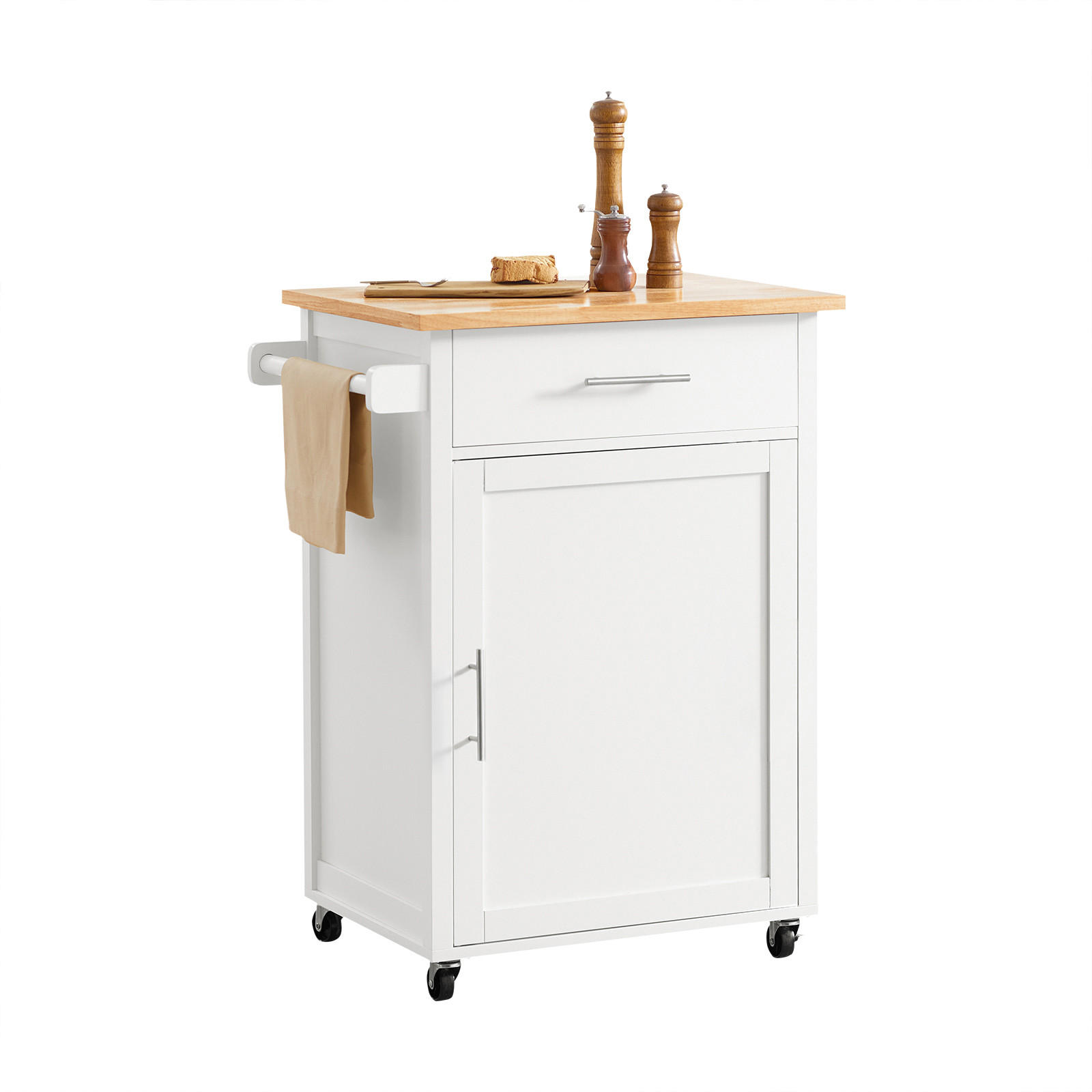 KÜCHENWAGEN Weiß - Weiß, Holzwerkstoff (68/90/46cm) - SoBuy