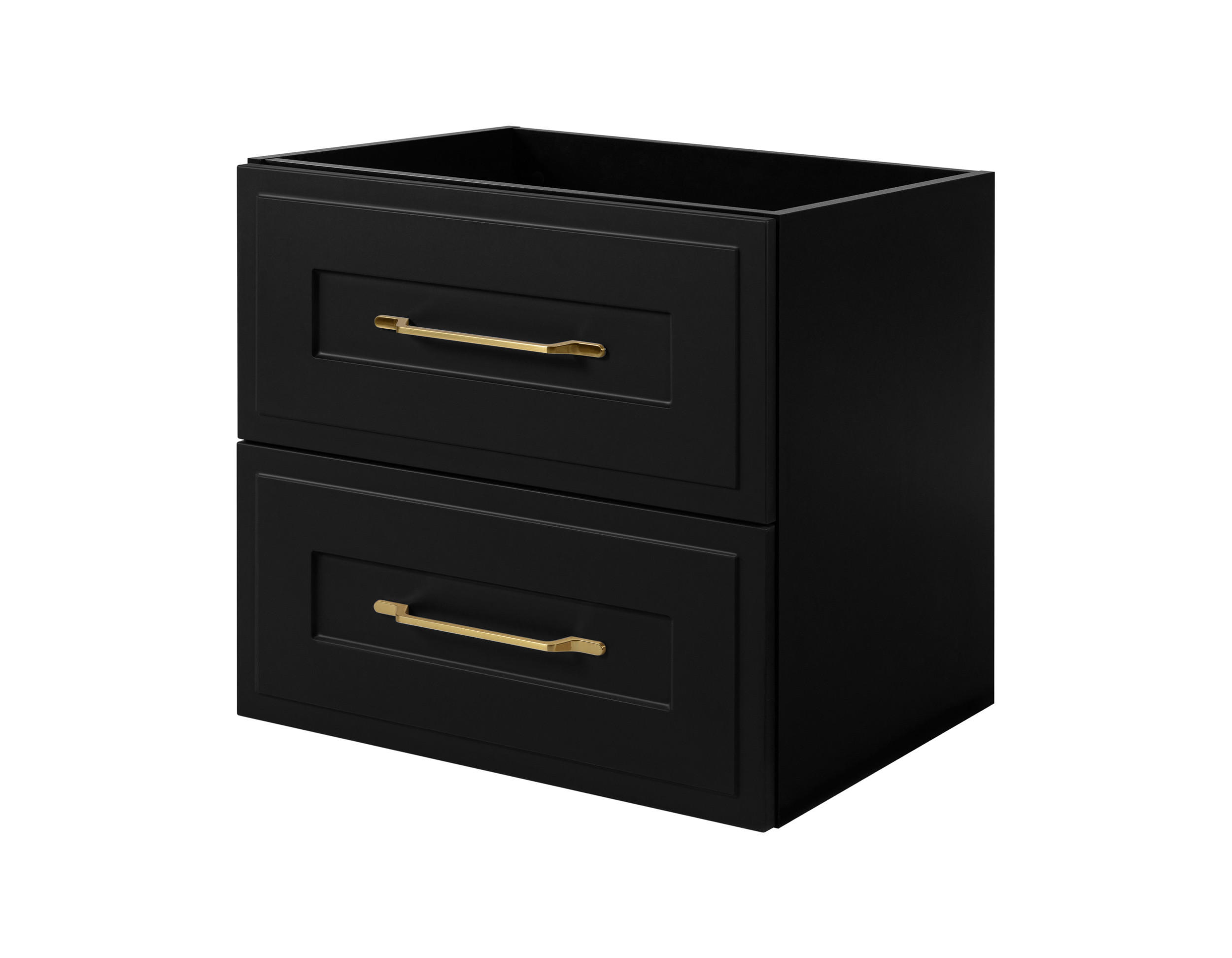 WASCHTISCHUNTERSCHRANK im klassischen Stil, schwarz, 60 x 57 x 46 cm - Goldfarben/Schwarz, Holzwerkstoff (60/57/46cm) - 3XE LIVING