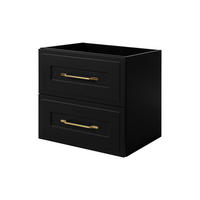 WASCHTISCHUNTERSCHRANK im klassischen Stil, schwarz, 60 x 57 x 46 cm - Goldfarben/Schwarz, Holzwerkstoff (60/57/46cm) - 3XE LIVING