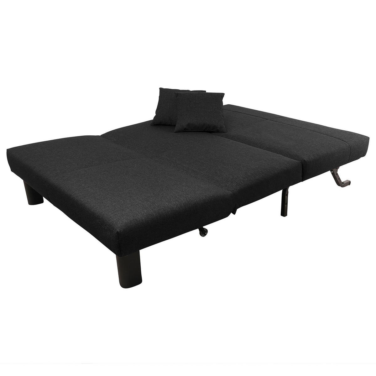 FALTSOFA Kalomira Bezug Flachgewebe Metall schwarz / schwarz - Schwarz, Kunststoff (145/84/100cm) - 58aufmkessel