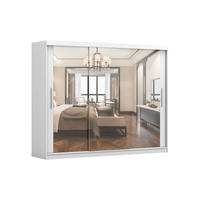 SCHIEBETÜRENSCHRANK - Milko 250 Weiß - Weiß, Holzwerkstoff/Metall (250/215/64cm) - Möblo