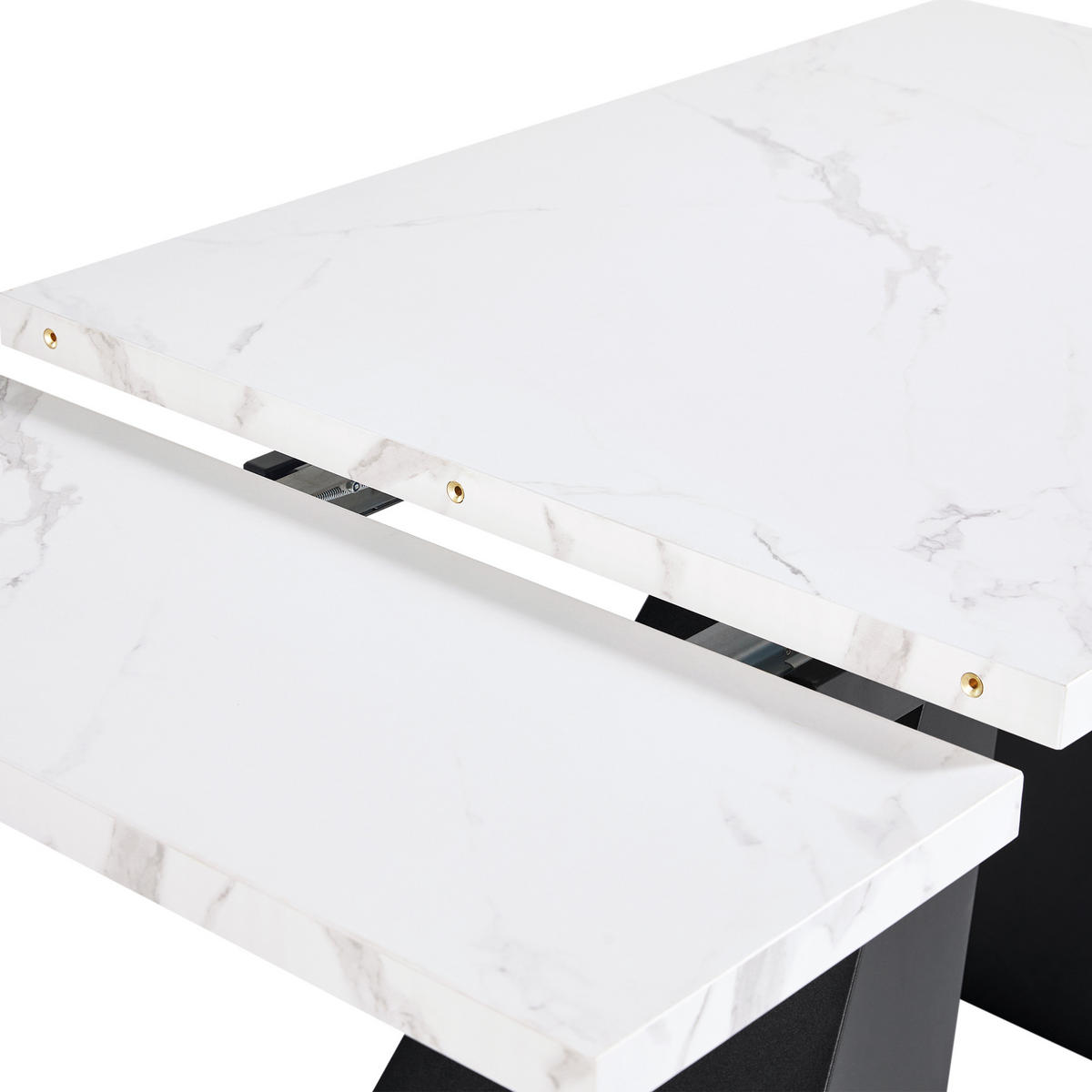 ESSTISCH Weiß 159/74/77 cm - Weiß, Holz/Metall (74/159/77cm) - Urban Meuble