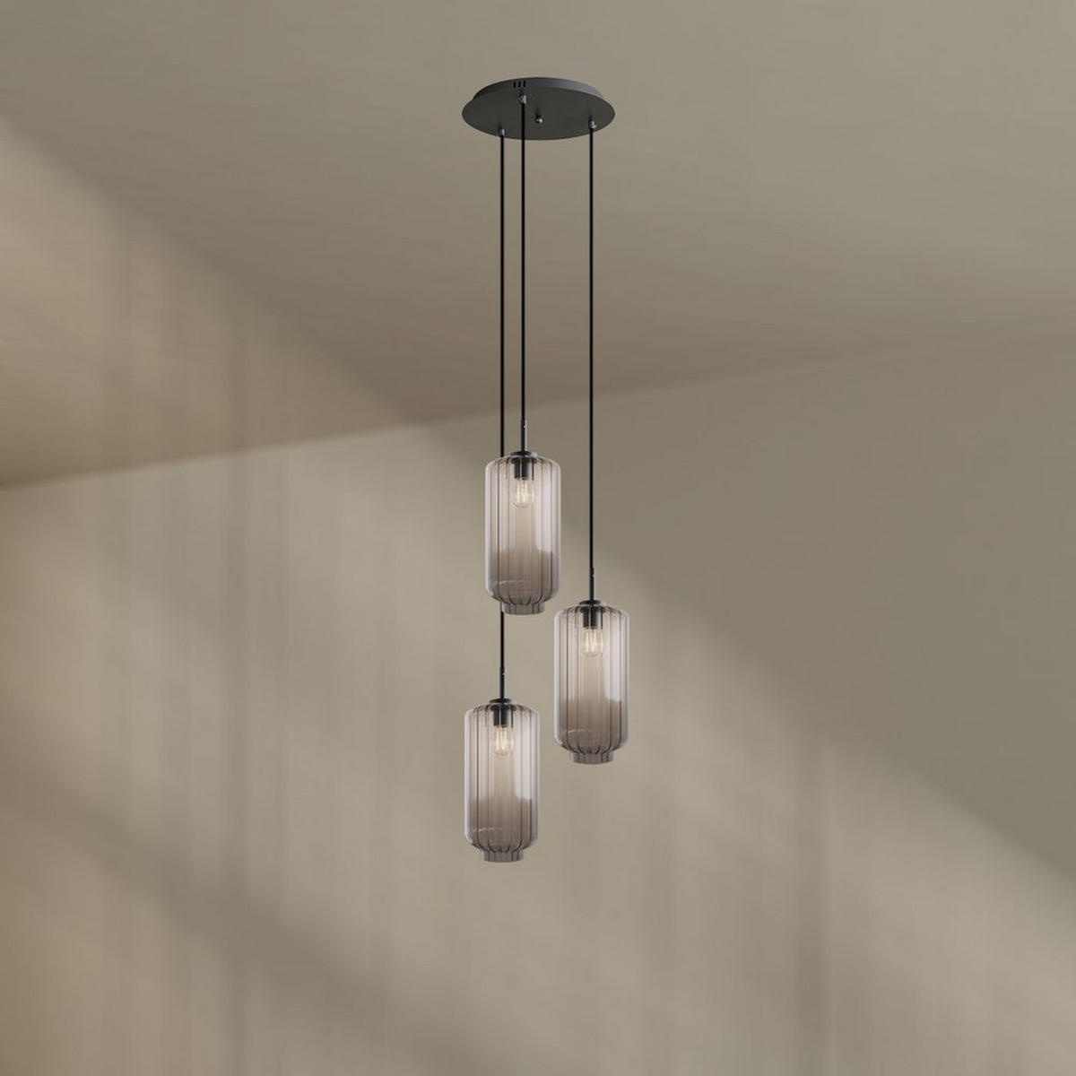 GALERIELEUCHTE Velo 3-flammig Klar Ø 18cm - Klar/Schwarz, Glas (18/18/33cm) - s.luce