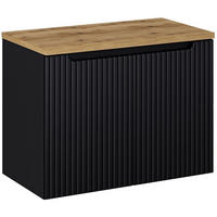 WASCHBECKENSCHRANK Newport-56 - Schwarz, Holzwerkstoff (80/60/40cm) - Lomado