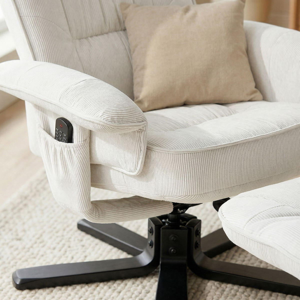 RELAXSESSEL CHARLY - Schwarz/Weiß, Textil (76/87/61cm) - IDIMEX